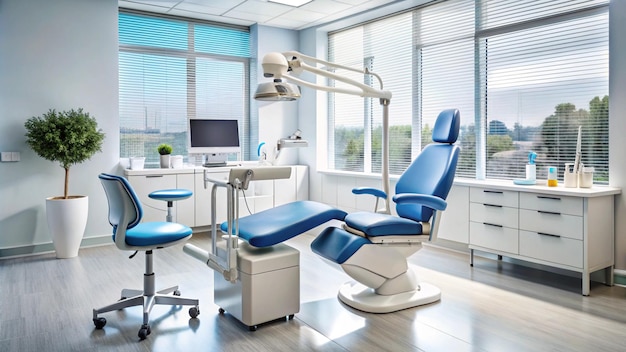 Photo a dental office with a desk and chairs