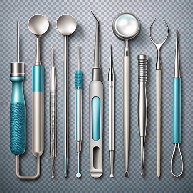 Photo dental tools and equipment isolated on transparent background for professional use