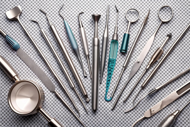 Dental Tools and Equipment Isolated on Transparent Background for Professional Use