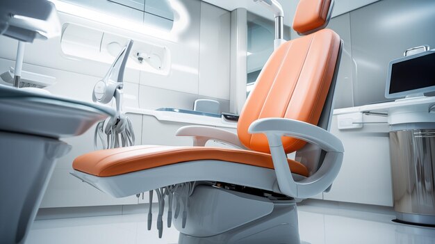 Dental treatment unit Dentist office with chair and various dental equipment