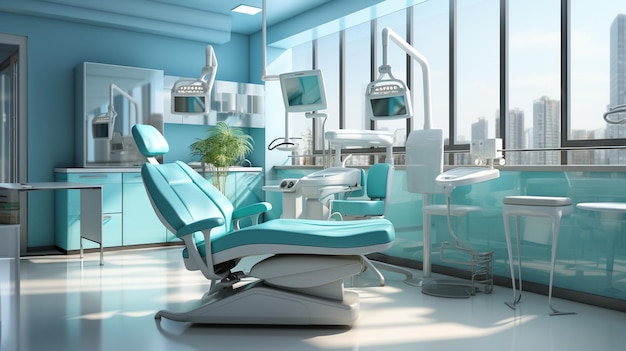 Dental XRay Machine In Modern Dental Clinic Background