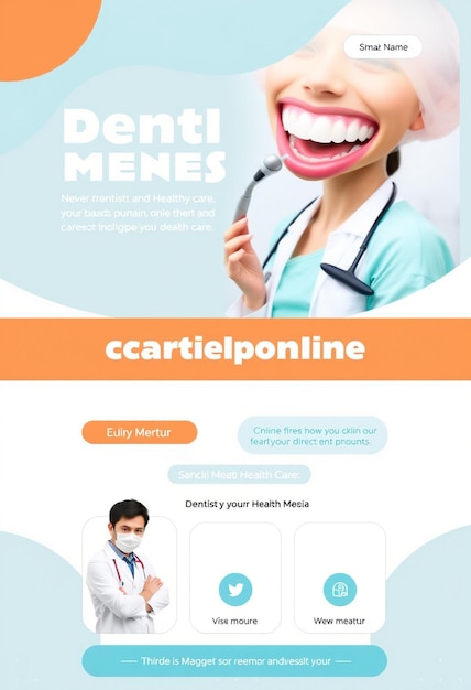 Photo dentist and health care social media and banner template