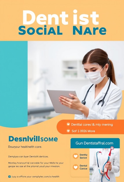 Photo dentist and health care social media and banner template