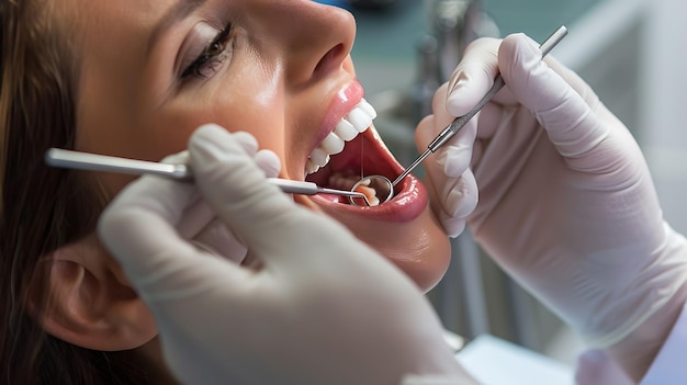 Dentist performing a dental abscess treatment