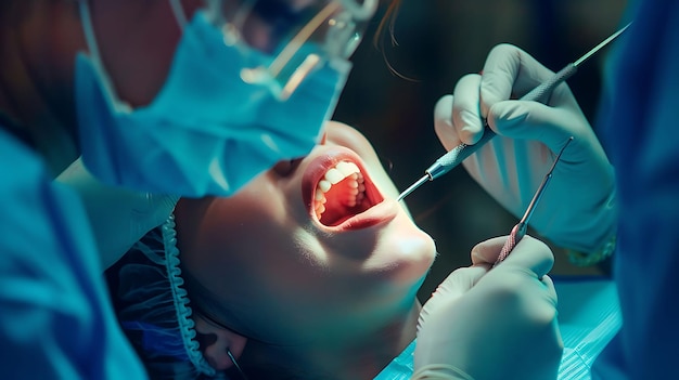 Dentist performing a root canal with stateoftheart tools