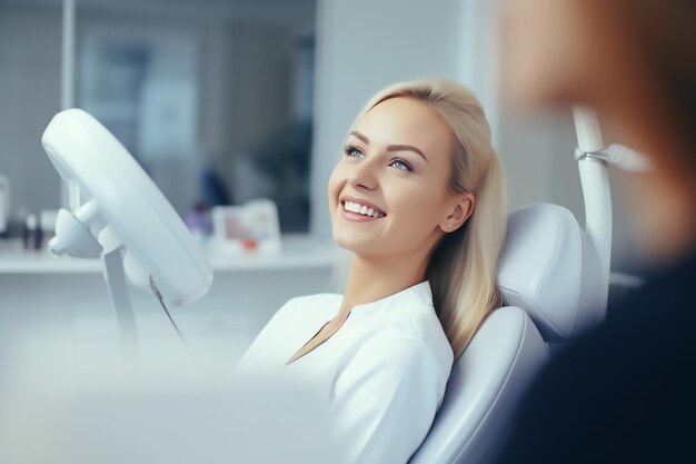 Photo at a dentist with a smile