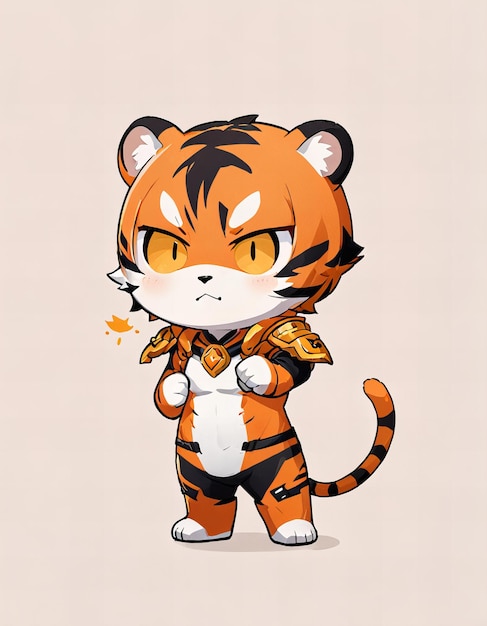 Photo depicting chibi superhero tiger high quality