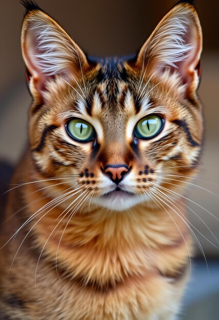 Depicting Closeup portrait of a Somali cat