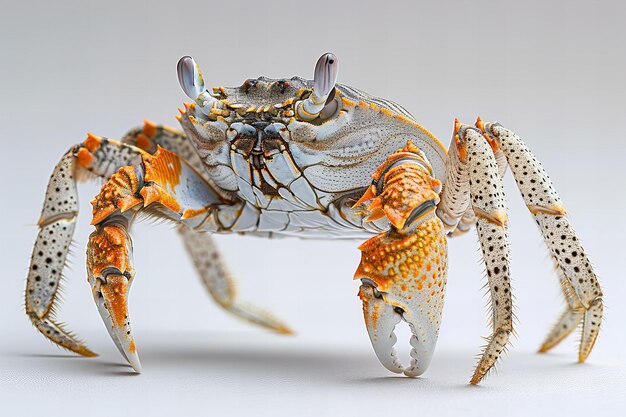 Depicting a crab moving in front of a white background high quality high resolution