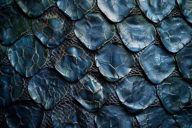 Depicting dark blue snake skin background with fishnet texture pattern