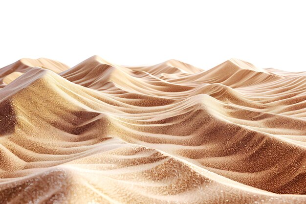 Depicting a sand dunes on a white background closeup copy space concept