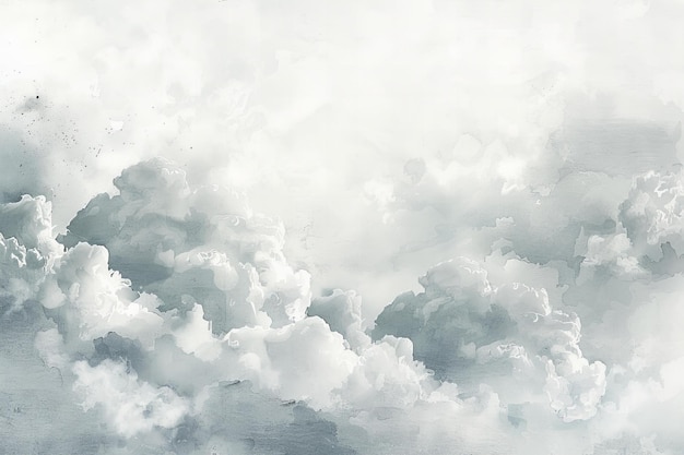 Depicting a white watercolor background with grey clouds an abstract light gray texture for design