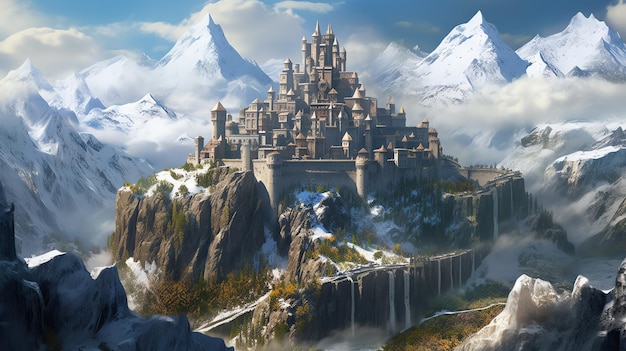 The depiction of a Mountain Kingdom background