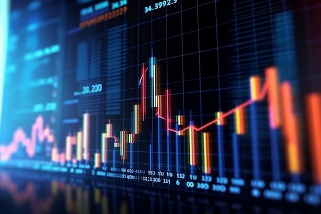 A depiction of a stock market investment graph Generative AI