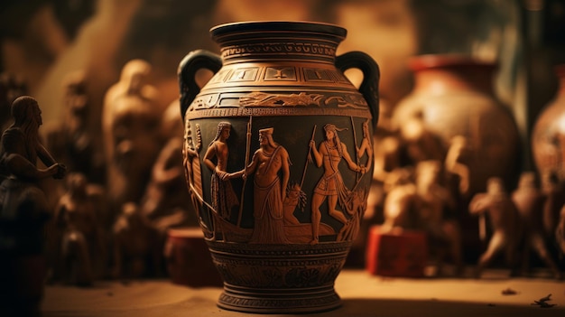 Photo depicts ancient greek artisans crafting pottery and jewelry in detail