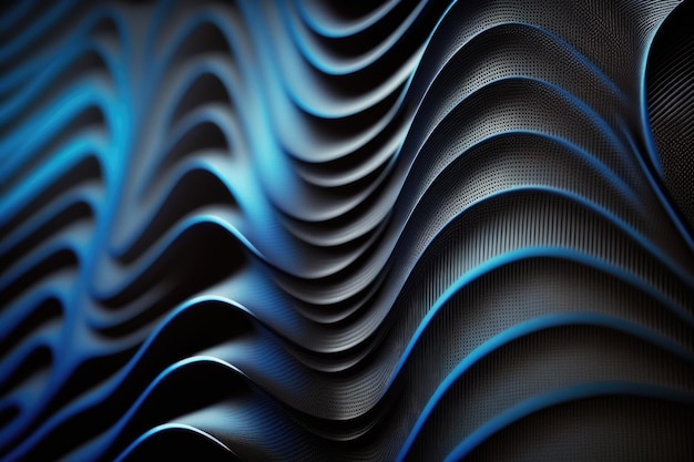 Depth of field abstract picture of a radially wavy carbon fiber surface