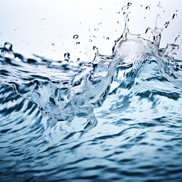 desaturated white water wave texture background closeup of clear calm surface with splashes