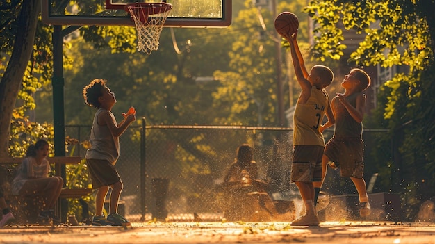 Describe the childs quick reflexes as they snatch the basketball away from an opponent