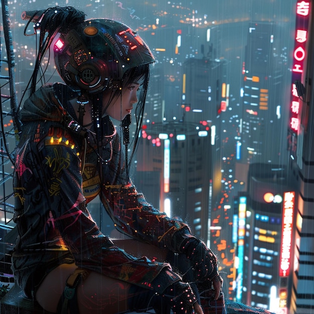 Describe the fashion trends of cyberpunk subcultures in a futuristic city