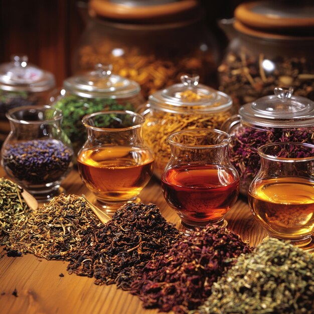 Photo description a variety of teas offered including traditional blends herbal infusions and specialty te