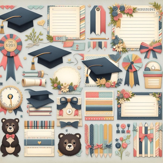 DesDigital paper elements for graduation Scrapbookign sem nome 1