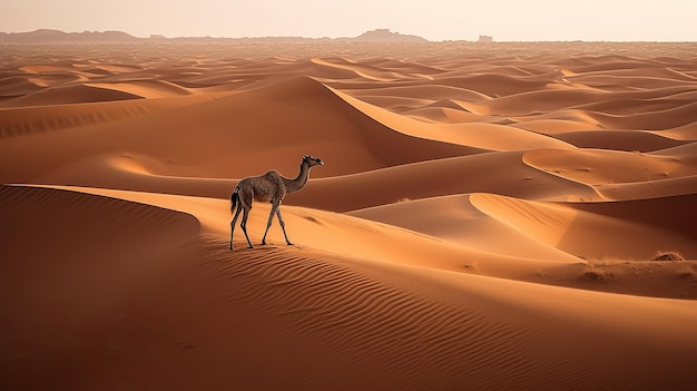 Desert background with camel Generative AI