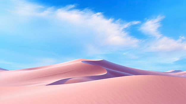 Desert Dune cliff sand landscape with clean blue sky Minimal Desert natural background Generative Ai