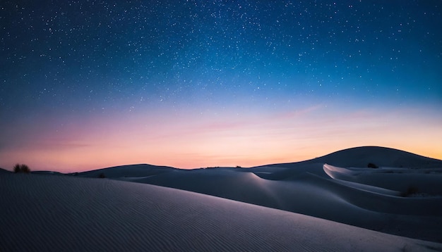 Photo desert dunes under gradient starry sky symbolic of hope and future under celestial beauty