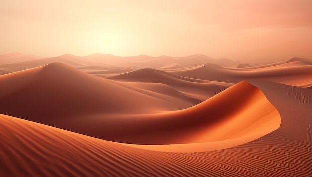 Desert dunes at sunset nature landscape