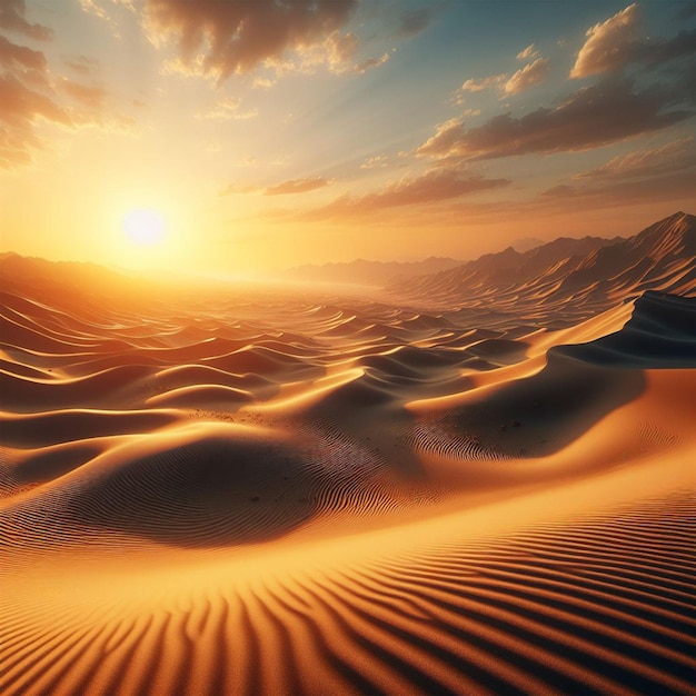 desert dunes at sunset