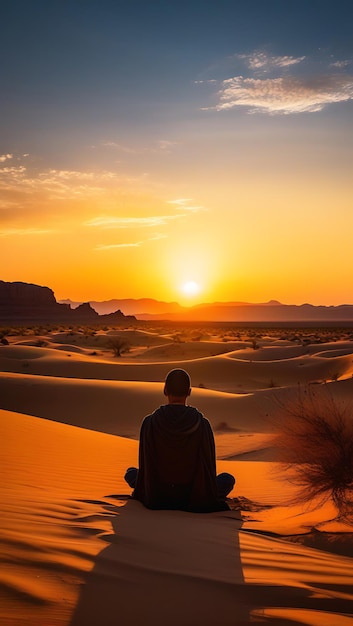 Desert Evening Meditation at Sunsetas Edge