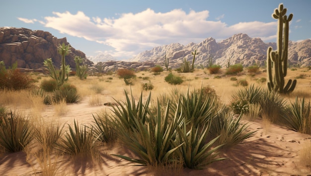 desert landscape with cactus with arid climate