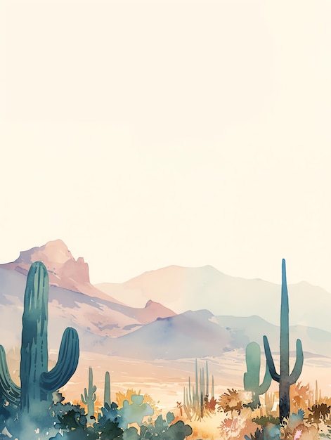 a desert landscape with a desert landscape and mountains in the background