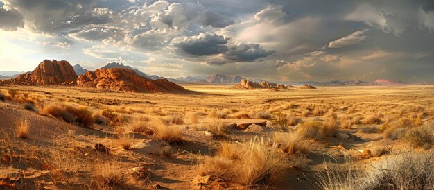 Desert Landscape with Dramatic Sky