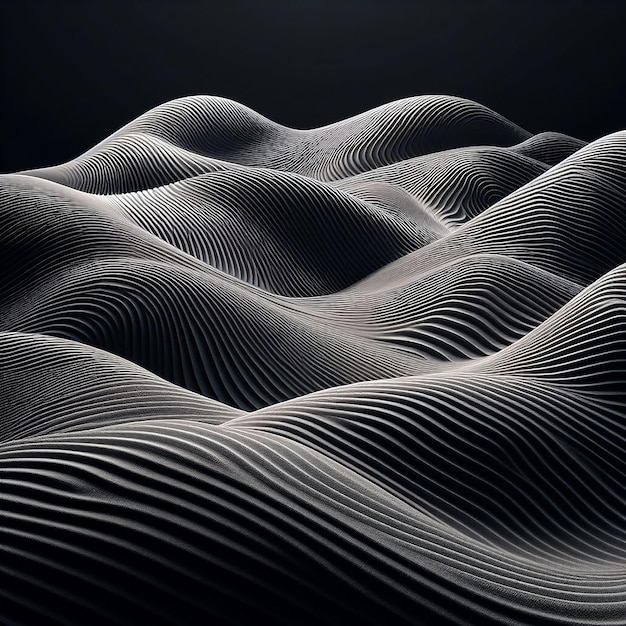 a desert landscape with a line of curves