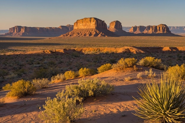 Photo desert landscape with mesas and buttes