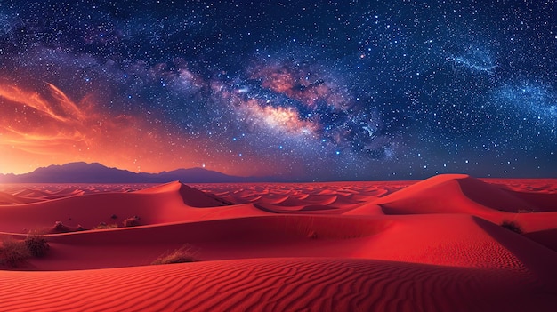 Desert Landscape with Milky Way