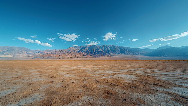 a desert landscape with a mountain in the background