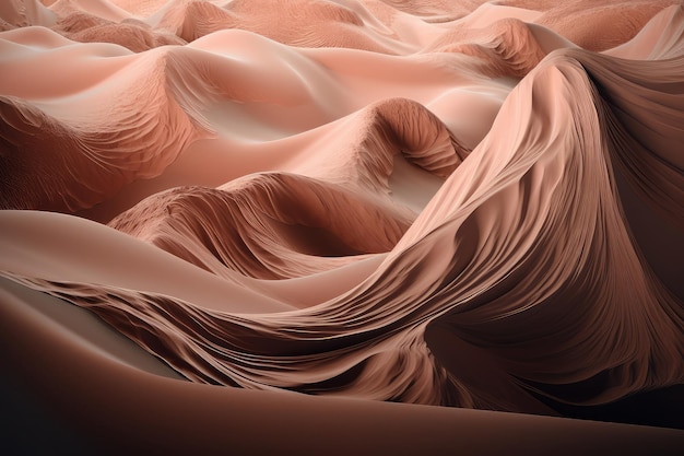 A desert landscape with a sand dune in the background