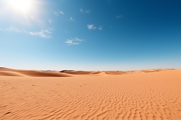 a desert mountain with clear sky background bright sun