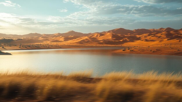 Photo desert oasis landscape