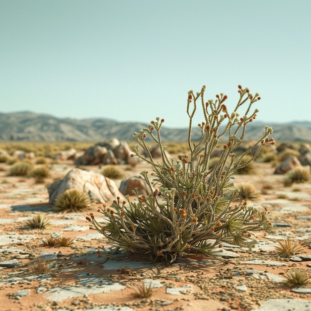 Desert plants surviving with minimal water during a drought