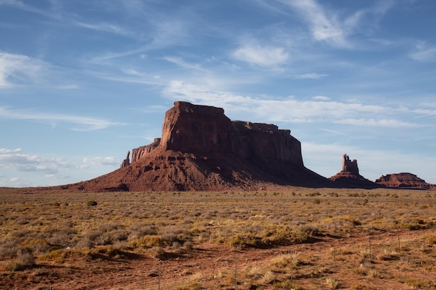 Desert rocky mountain american landscape sunny blue sky day