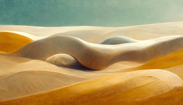 Desert sand dunes Art digital illustration