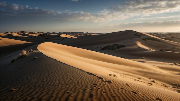 Desert Sand Dunes and Clouds Generative AI