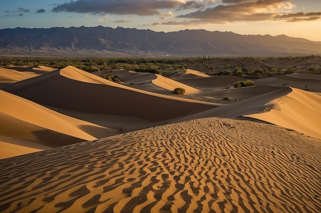 Desert sand dunes at Maspalomas Gran Canaria Canary Islands