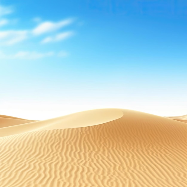 Desert sand dunes with blue sky background