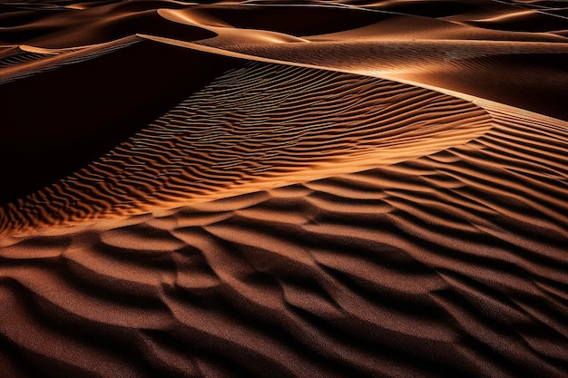 A desert scene with a sand dune in the desert.