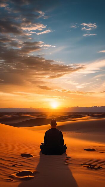 Desert Sunset Meditation on the Sand