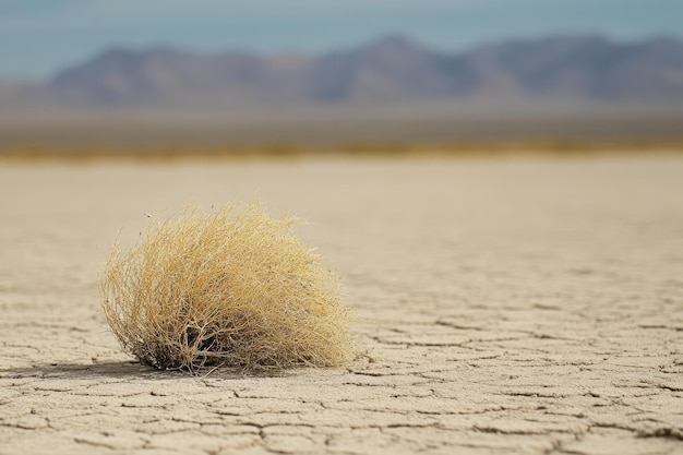 Photo desert tumbleweed dry lake bed in american desert national park